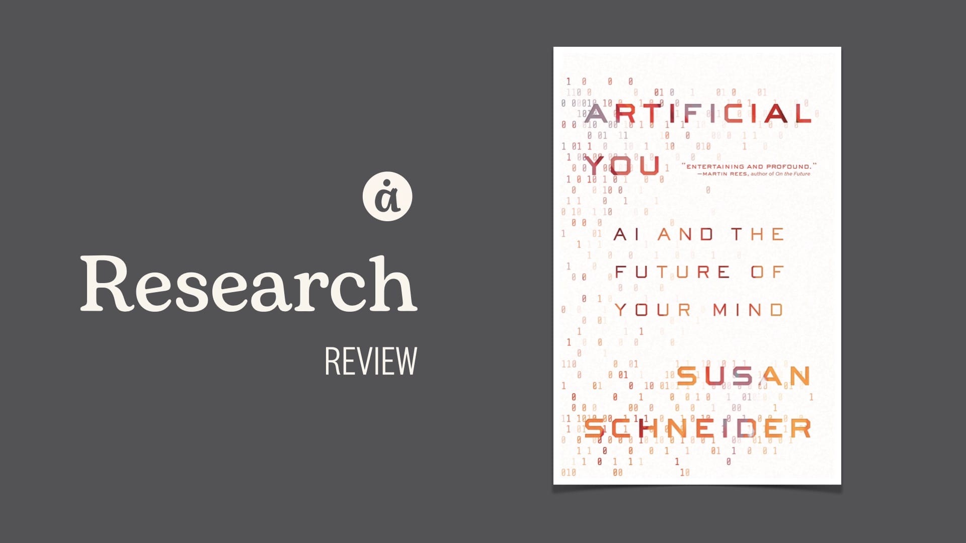 Book cover: Artificial You by Susan Schneider