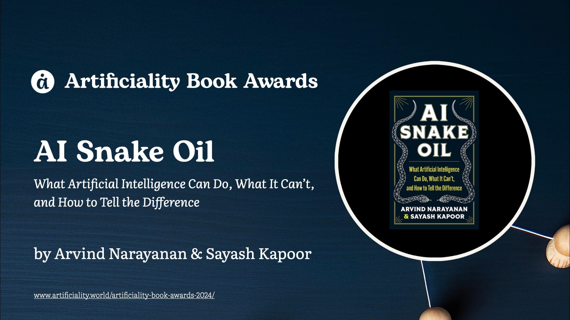 Book cover: AI Snake Oil by Arvind Narayanan and Sayash Kapoor